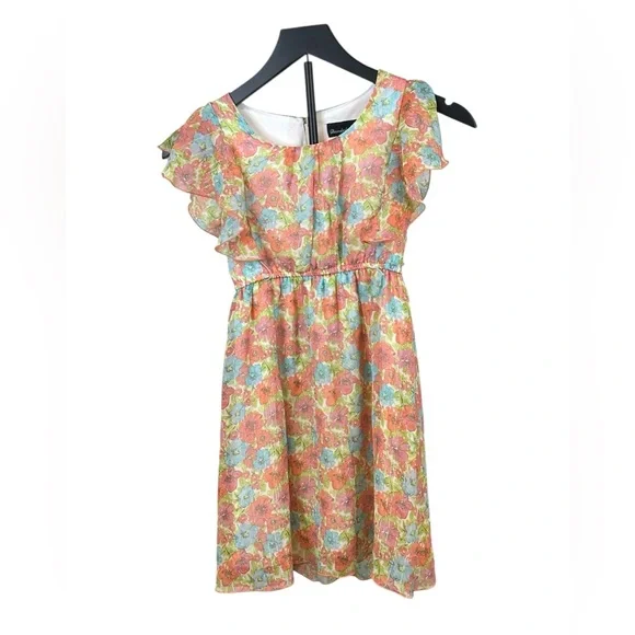 Colorful Floral Kids Dress - Picture 2 of 5